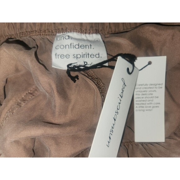 100% Silk Shorts Womens Elastic Waist Pull On  Luxury UNSUBSCRIBED NWT Medium - Picture 6 of 8